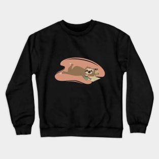 Sloth and books - Cute sloth reading Crewneck Sweatshirt